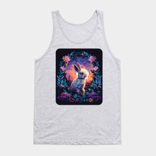 Bunny Magical Nature Purple Rabbit Breeds Lovers Spring Flowers Fairytale Rabbit Tank Top